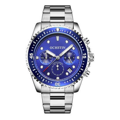 Multifunctional Quartz Waterproof Luminous Steel Strap Men Watch, OCHSTIN 7019C