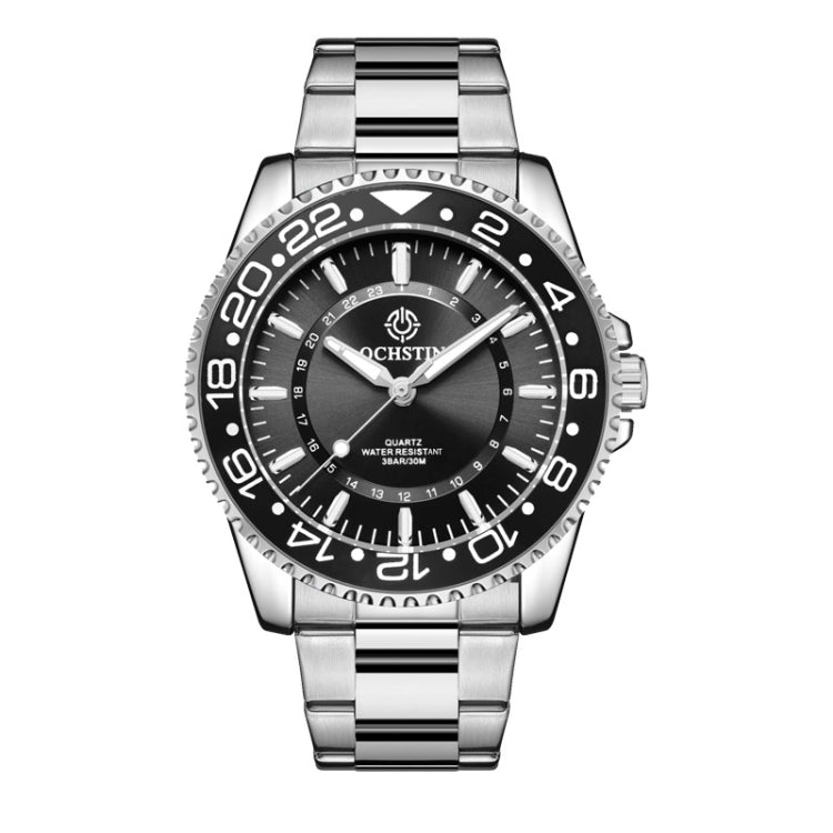 Multifunctional Quartz Waterproof Luminous Steel Strap Men Watch, OCHSTIN 7019D