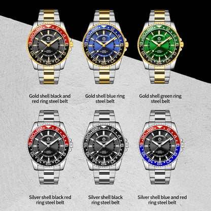 Multifunctional Quartz Waterproof Luminous Steel Strap Men Watch, OCHSTIN 7019D