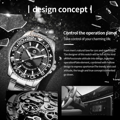Multifunctional Quartz Waterproof Luminous Steel Strap Men Watch, OCHSTIN 7019D
