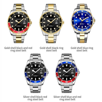 Multifunctional Quartz Waterproof Luminous Steel Strap Men Watch, OCHSTIN 7019E