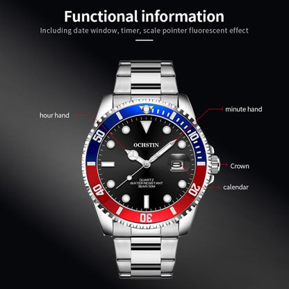 Multifunctional Quartz Waterproof Luminous Steel Strap Men Watch, OCHSTIN 7019E