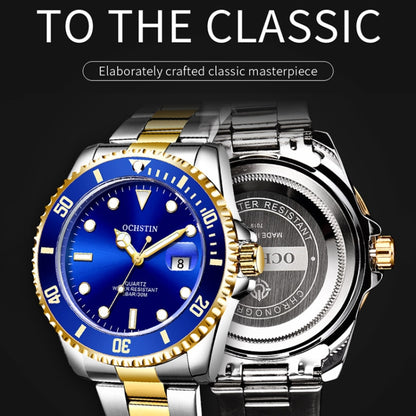 Multifunctional Quartz Waterproof Luminous Steel Strap Men Watch, OCHSTIN 7019E