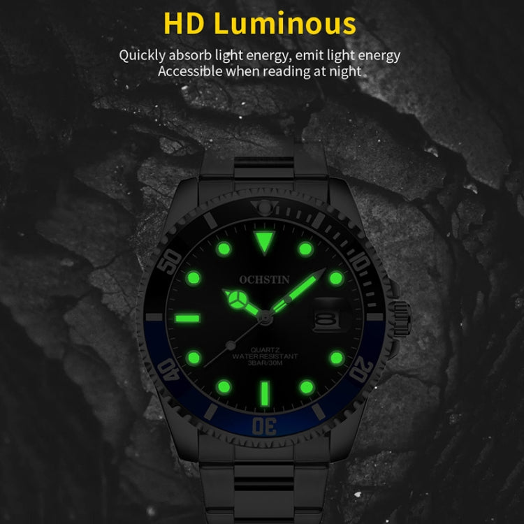 Multifunctional Quartz Waterproof Luminous Steel Strap Men Watch, OCHSTIN 7019E