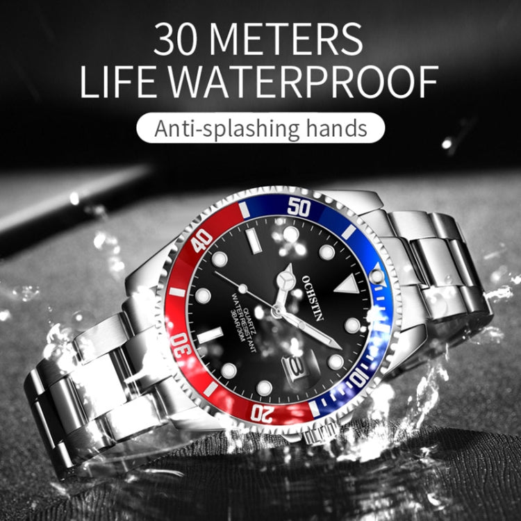 Multifunctional Quartz Waterproof Luminous Steel Strap Men Watch, OCHSTIN 7019E