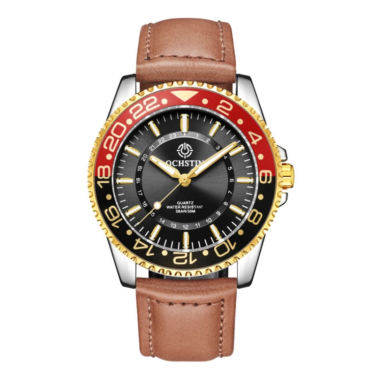 Multifunctional Quartz Waterproof Luminous Men Leather Watch, OCHSTIN 7019G