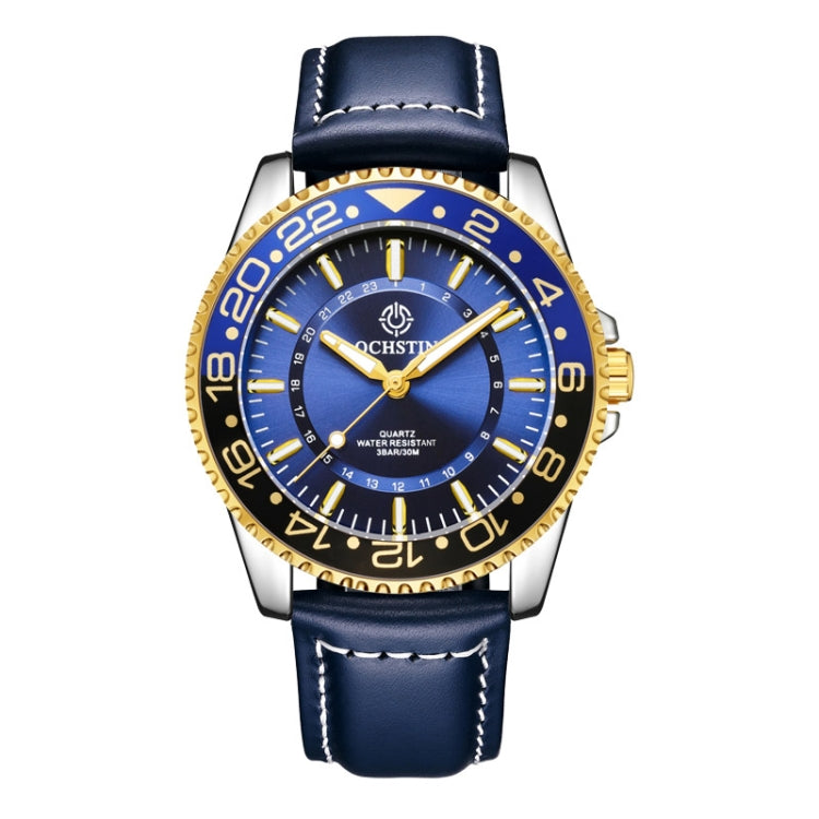 Multifunctional Quartz Waterproof Luminous Men Leather Watch, OCHSTIN 7019G
