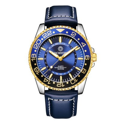 Multifunctional Quartz Waterproof Luminous Men Leather Watch, OCHSTIN 7019G