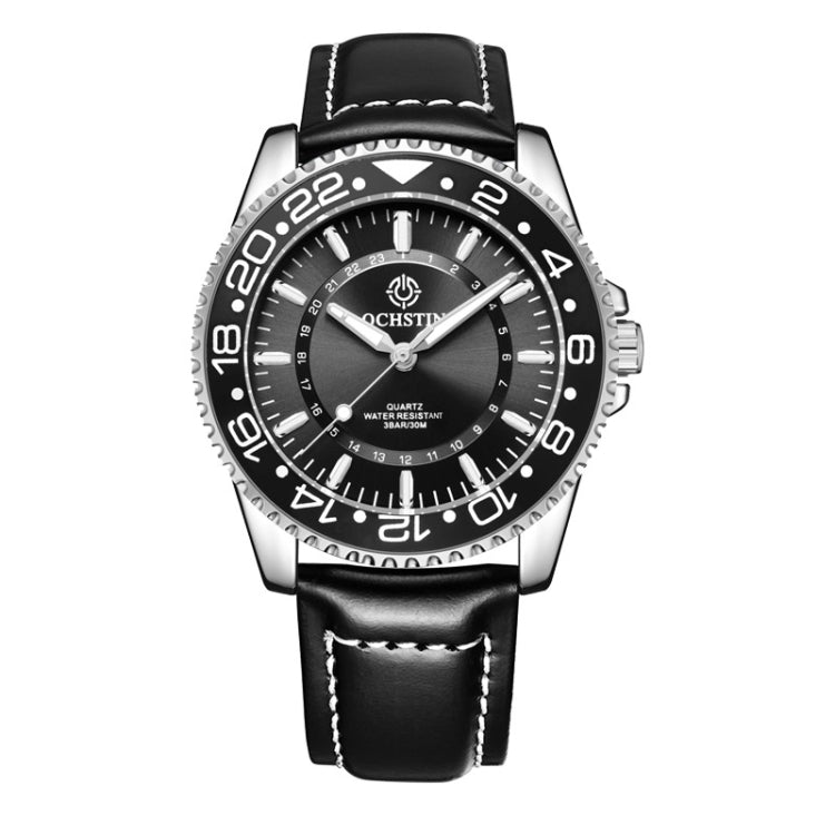 Multifunctional Quartz Waterproof Luminous Men Leather Watch, OCHSTIN 7019G