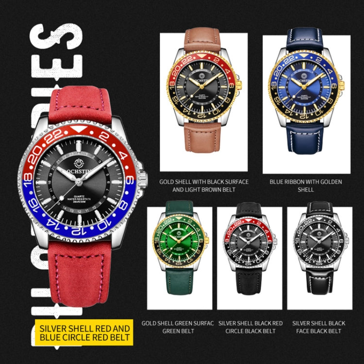 Multifunctional Quartz Waterproof Luminous Men Leather Watch, OCHSTIN 7019G