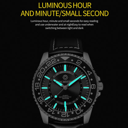 Multifunctional Quartz Waterproof Luminous Men Leather Watch, OCHSTIN 7019G