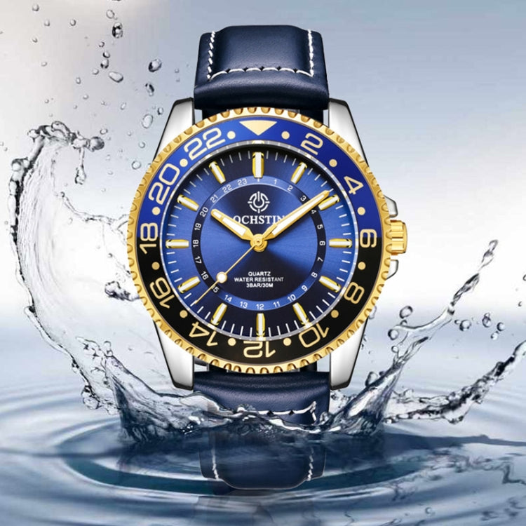 Multifunctional Quartz Waterproof Luminous Men Leather Watch, OCHSTIN 7019G
