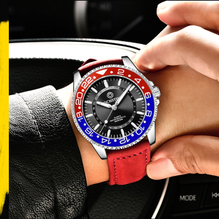 Multifunctional Quartz Waterproof Luminous Men Leather Watch, OCHSTIN 7019G