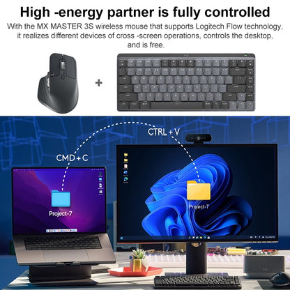 Logitech MX Mechanical Mini Wireless Bluetooth Dual Mode Keyboard with Logi Bolt USB Receiver