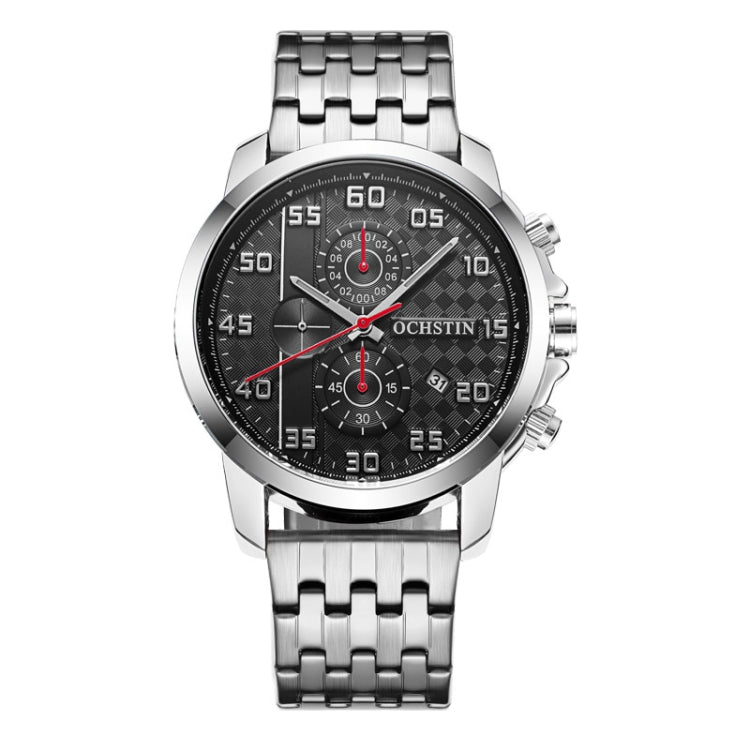 Multifunctional Quartz Waterproof Luminous Steel Strap Men Watch, OCHSTIN 7079