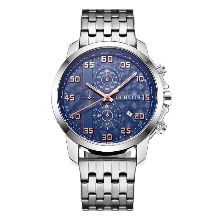 Multifunctional Quartz Waterproof Luminous Steel Strap Men Watch, OCHSTIN 7079