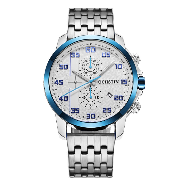 Multifunctional Quartz Waterproof Luminous Steel Strap Men Watch, OCHSTIN 7079