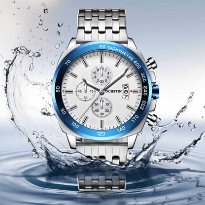 Multifunctional Quartz Waterproof Luminous Steel Strap Men Watch, OCHSTIN 7079