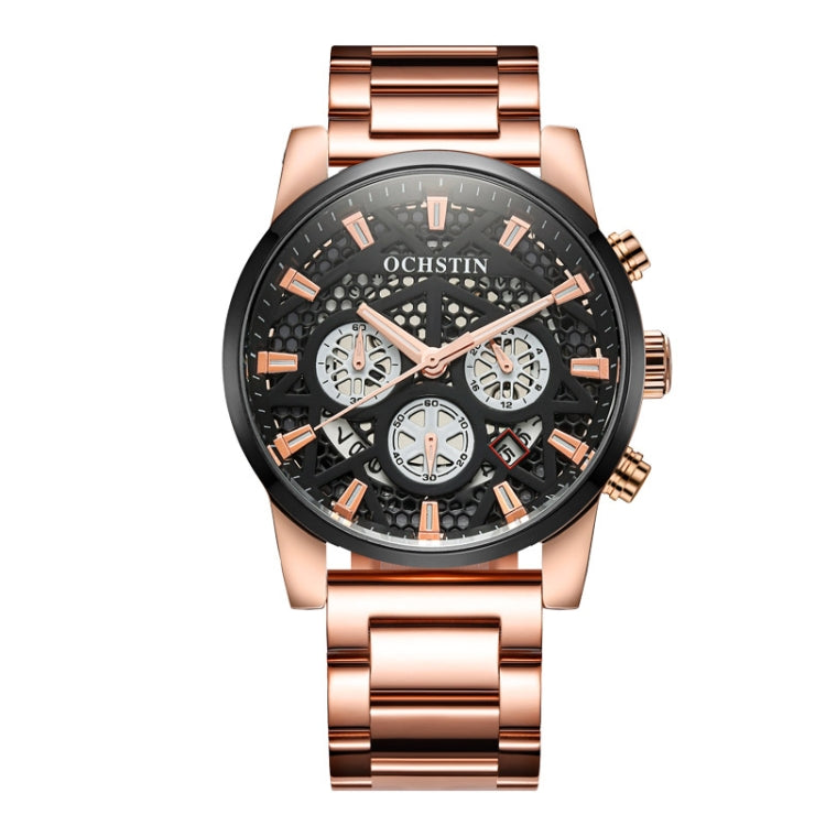 Multifunctional Quartz Waterproof Steel Strap Men Watch, OCHSTIN 7241