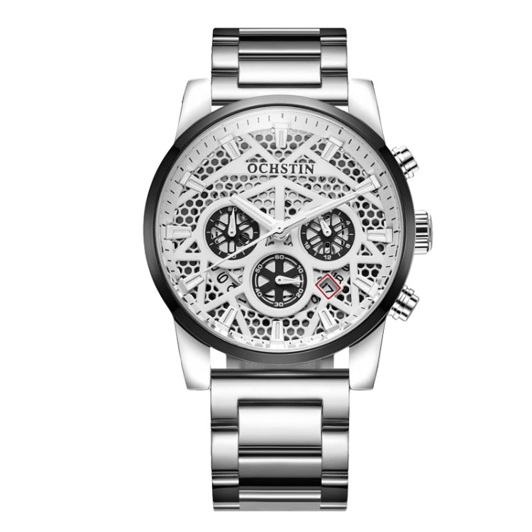 Multifunctional Quartz Waterproof Steel Strap Men Watch, OCHSTIN 7241