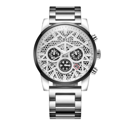Multifunctional Quartz Waterproof Steel Strap Men Watch, OCHSTIN 7241