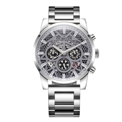 Multifunctional Quartz Waterproof Steel Strap Men Watch, OCHSTIN 7241