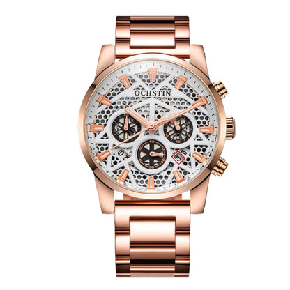 Multifunctional Quartz Waterproof Steel Strap Men Watch, OCHSTIN 7241