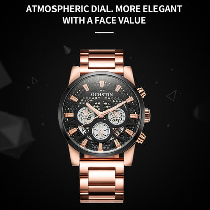 Multifunctional Quartz Waterproof Steel Strap Men Watch, OCHSTIN 7241