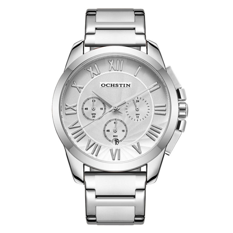 Multifunctional Quartz Waterproof Steel Strap Men Watch, OCHSTIN 7242
