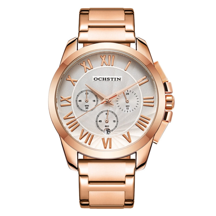 Multifunctional Quartz Waterproof Steel Strap Men Watch, OCHSTIN 7242