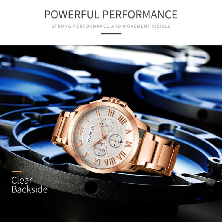 Multifunctional Quartz Waterproof Steel Strap Men Watch, OCHSTIN 7242