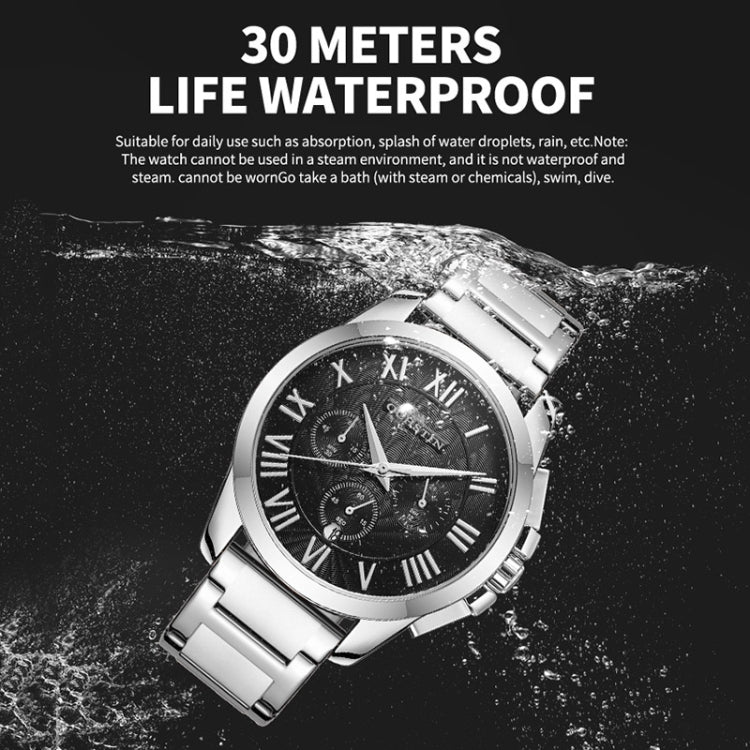 Multifunctional Quartz Waterproof Steel Strap Men Watch, OCHSTIN 7242