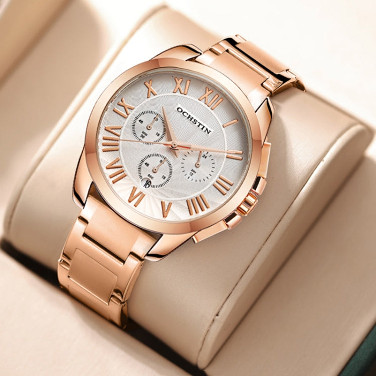 Multifunctional Quartz Waterproof Steel Strap Men Watch, OCHSTIN 7242