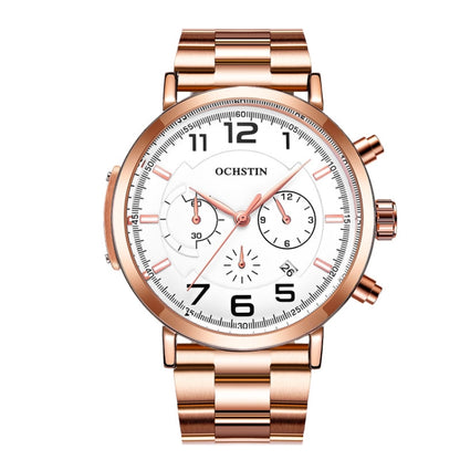 Men Fashion Steel Strap Multifunctional Quartz Watch, OCHSTIN 7243