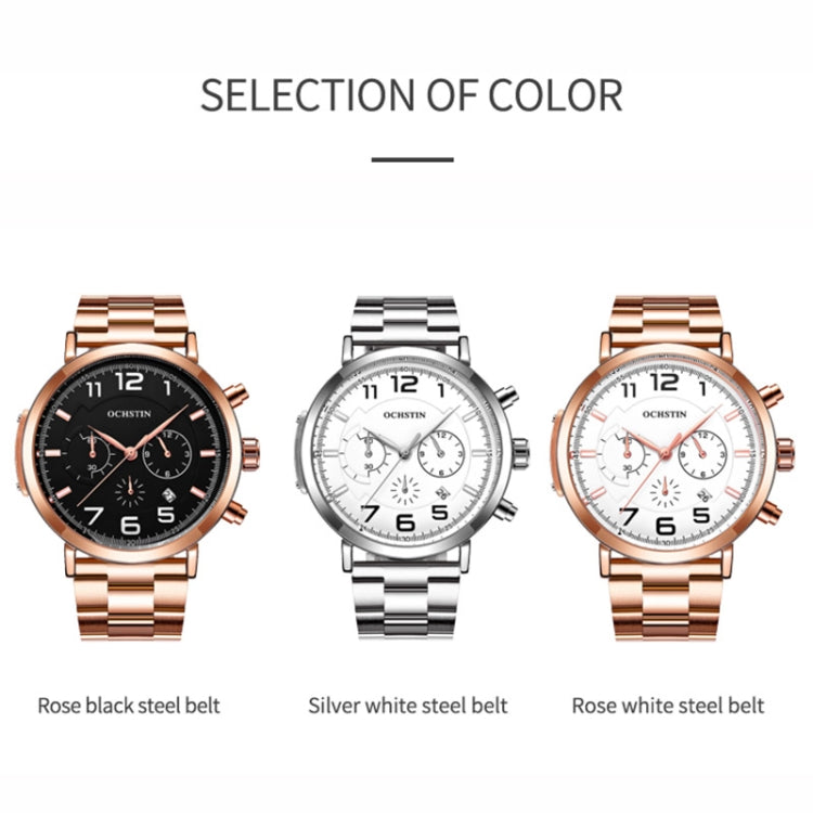 Men Fashion Steel Strap Multifunctional Quartz Watch, OCHSTIN 7243
