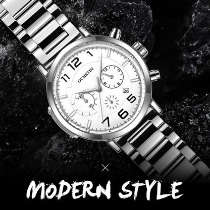 Men Fashion Steel Strap Multifunctional Quartz Watch, OCHSTIN 7243