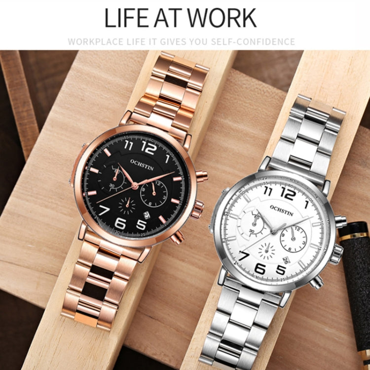 Men Fashion Steel Strap Multifunctional Quartz Watch, OCHSTIN 7243