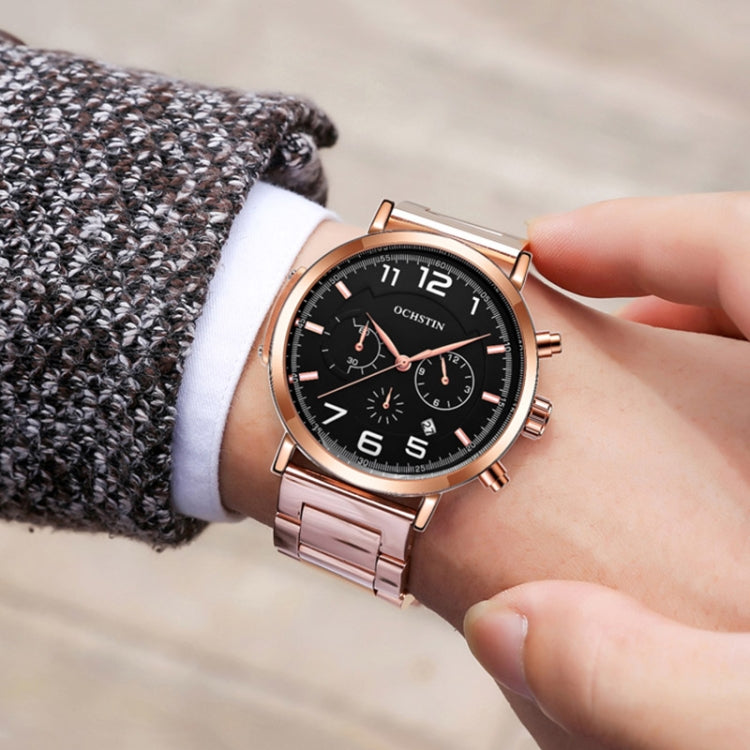 Men Fashion Steel Strap Multifunctional Quartz Watch, OCHSTIN 7243