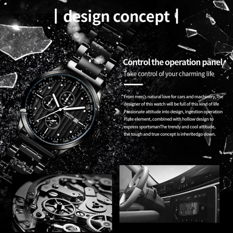 Fashion Steel Strap Multifunctional Quartz Men Watch, OCHSTIN 7244