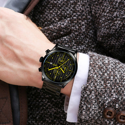 Fashion Steel Strap Multifunctional Quartz Men Watch, OCHSTIN 7244