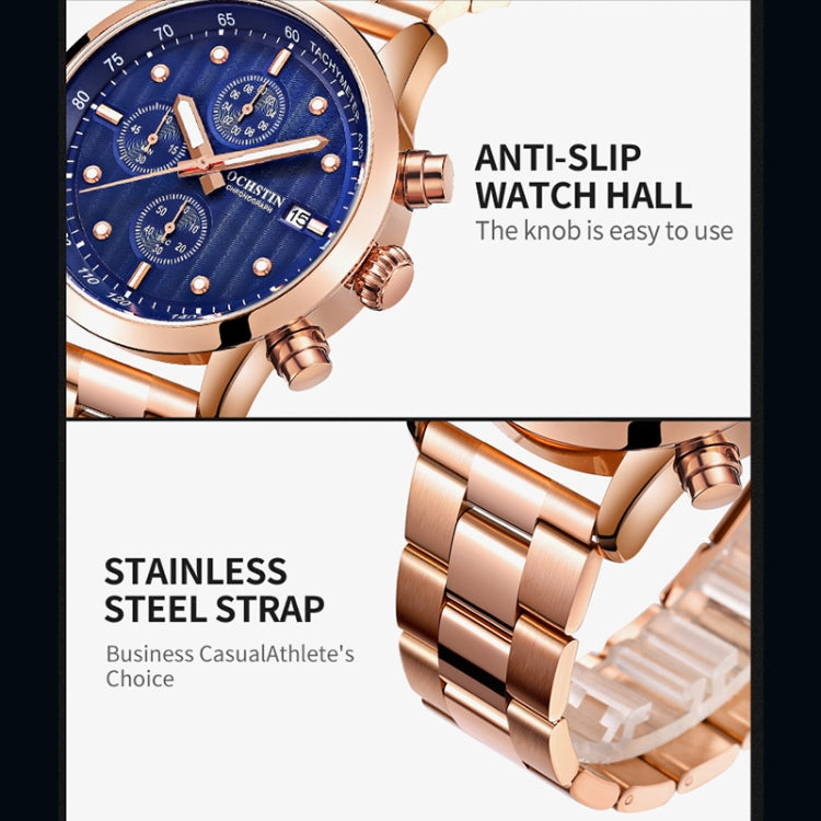 Fashion Steel Strap Multifunctional Quartz Men Watch, OCHSTIN 7245