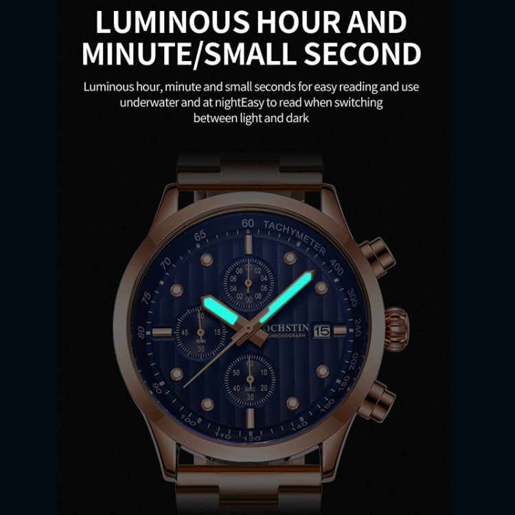 Fashion Steel Strap Multifunctional Quartz Men Watch, OCHSTIN 7245