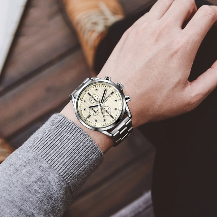 Fashion Steel Strap Multifunctional Quartz Men Watch, OCHSTIN 7245