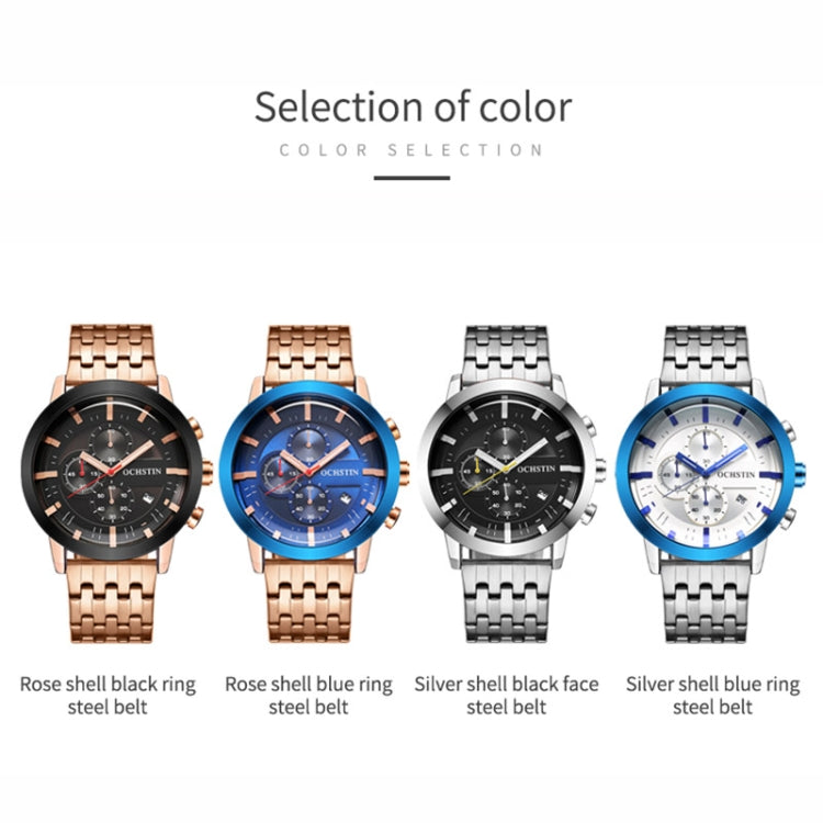 Fashion Steel Strap Multifunctional Quartz Men Watch, OCHSTIN 7248