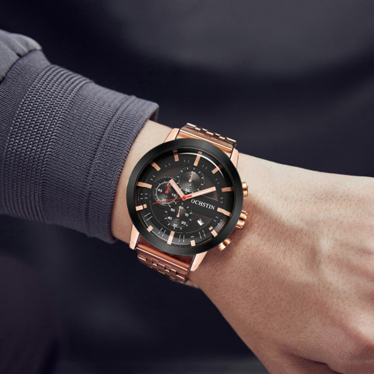 Fashion Steel Strap Multifunctional Quartz Men Watch, OCHSTIN 7248