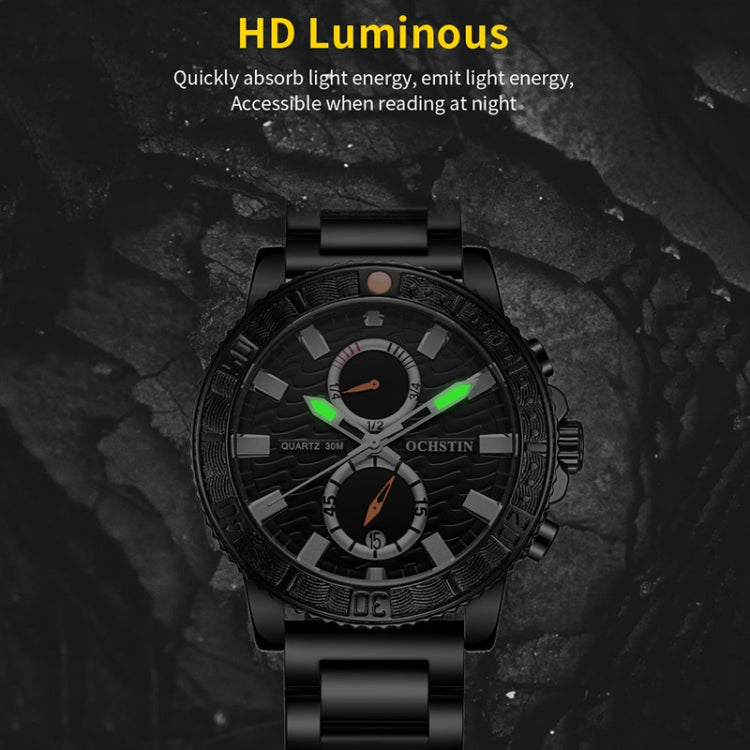 Fashion Steel Strap Multifunctional Quartz Men Watch, OCHSTIN 7250