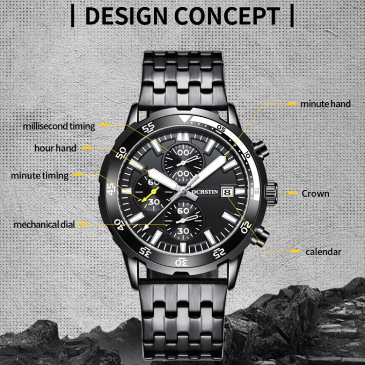 Fashion Steel Strap Multifunctional Quartz Men Watch, OCHSTIN 7252