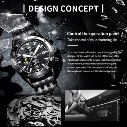 Fashion Steel Strap Multifunctional Quartz Men Watch, OCHSTIN 7252