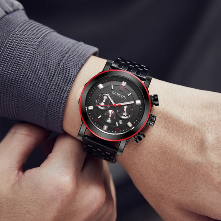 Fashion Steel Strap Multifunctional Quartz Men Watch, OCHSTIN 7254