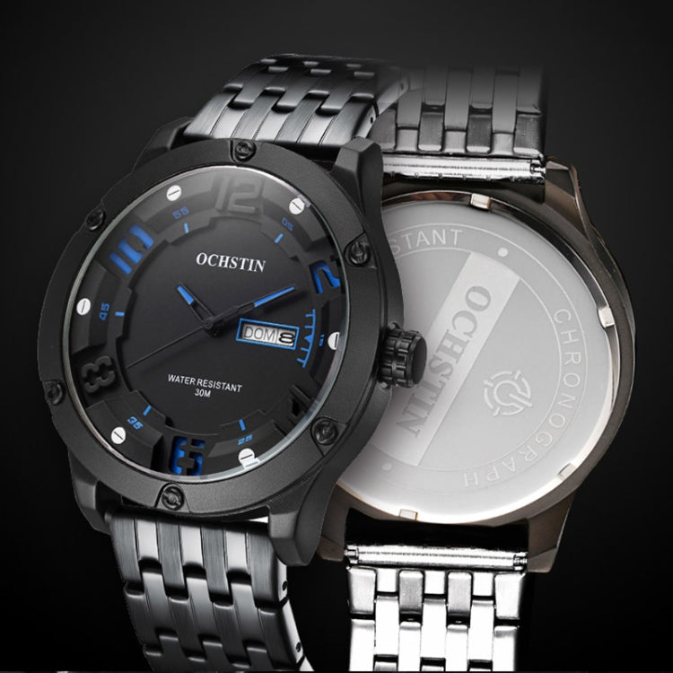 Fashion Steel Strap Day-date Quartz Men Watch, OCHSTIN 7255